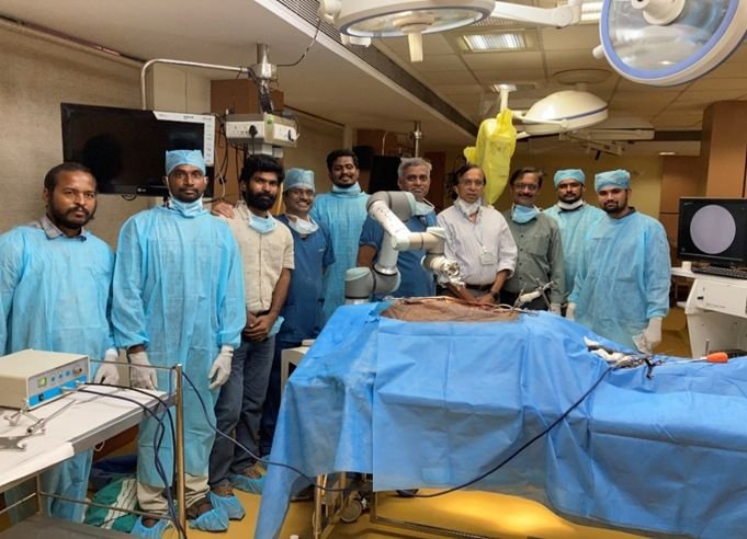 Surgical and research team in the operating room